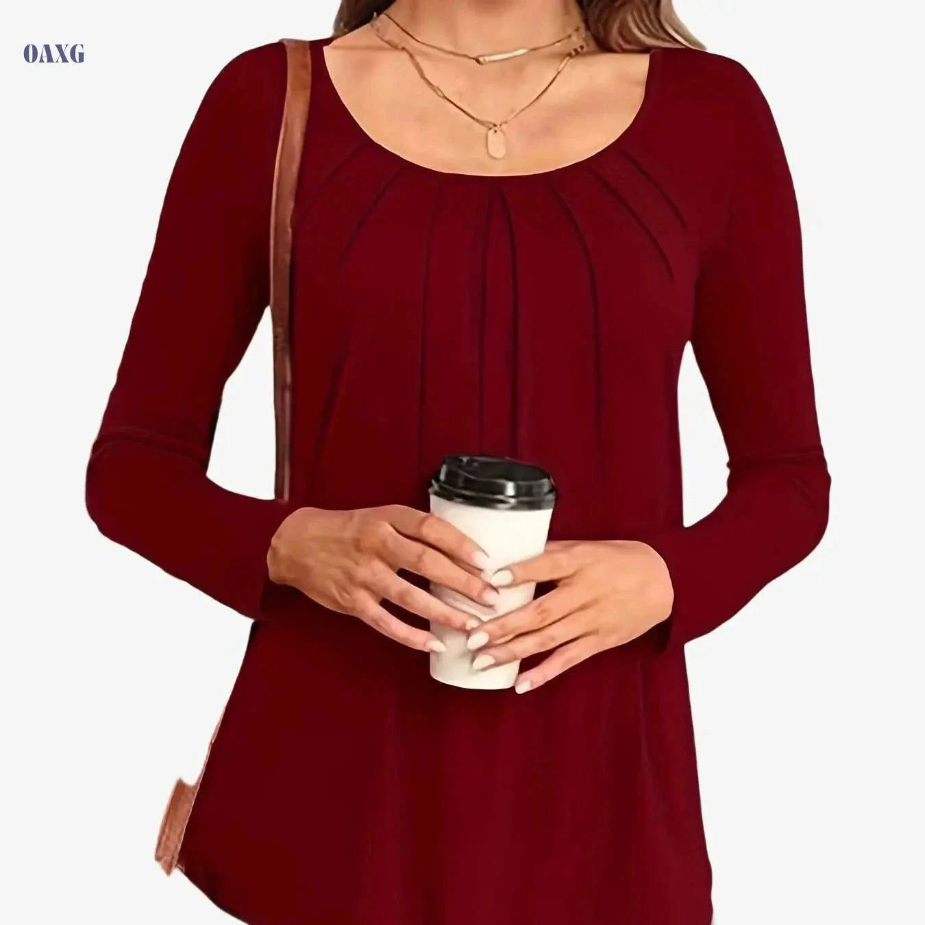Women's Elegant Long Sleeve Blouse - Chic Office & Party Top   OAXG Royal Blue / S