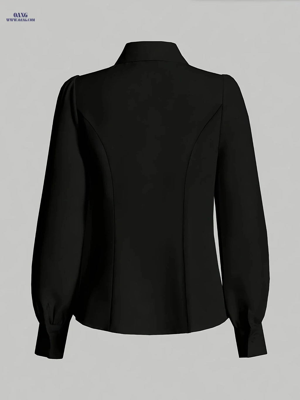 Women's Elegant Long Sleeve Blouse - Solid Color, Casual & Formal Wear   OAXG White / S