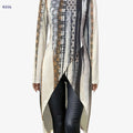 Women's Elegant Long Sleeve Top - All-Over Geometric Print, Versatile Wear   OAXG 