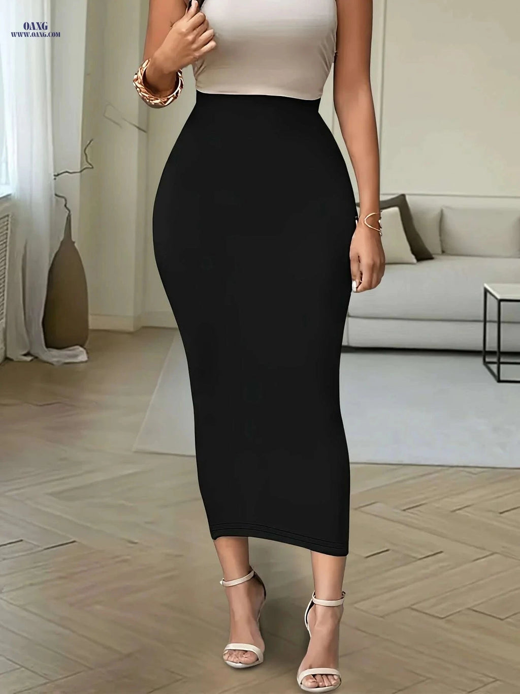 Women's Elegant Mermaid Skirt - Slim-Fit All-Season Party Dress   OAXG Black / S