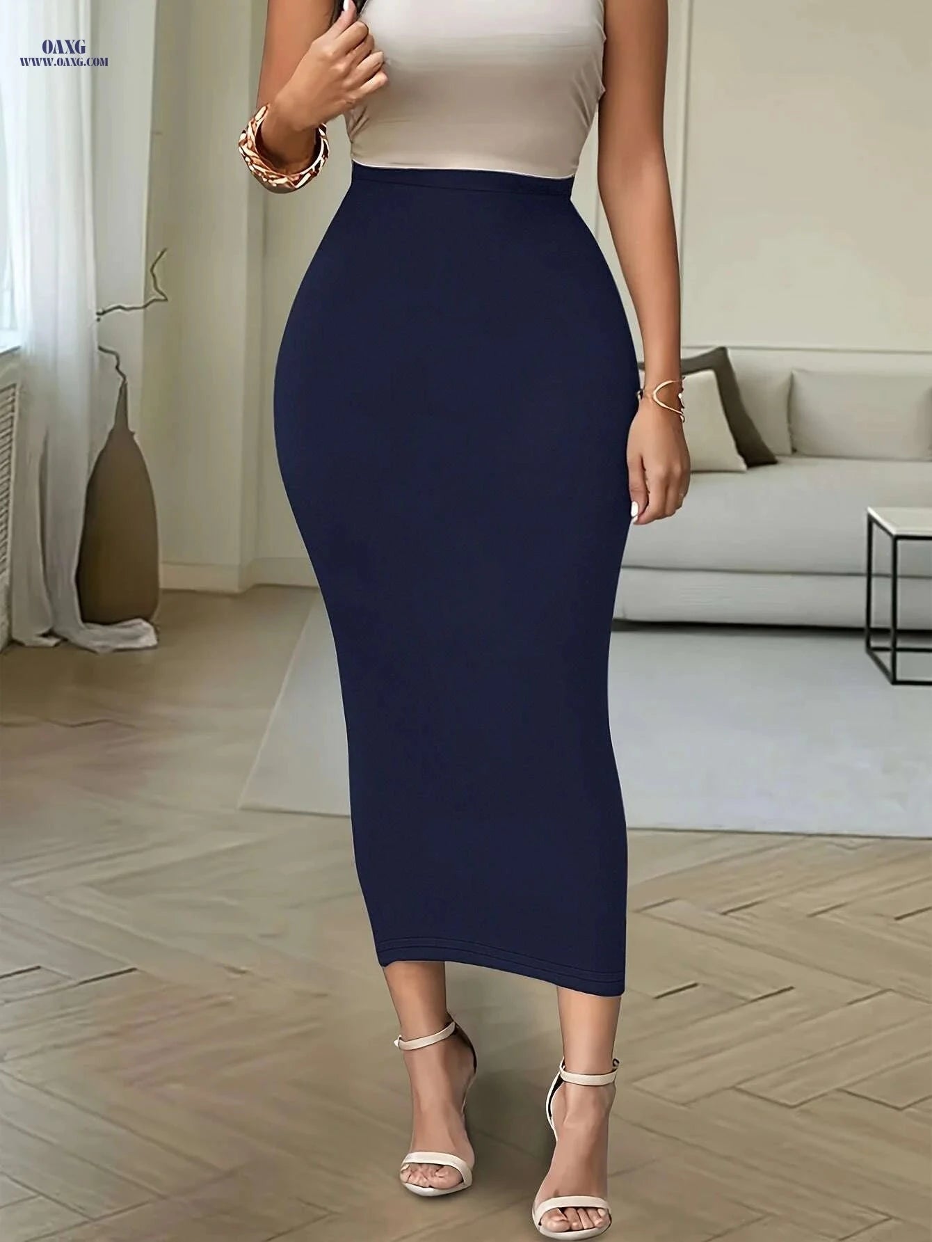 Women's Elegant Mermaid Skirt - Slim-Fit All-Season Party Dress   OAXG Black / S