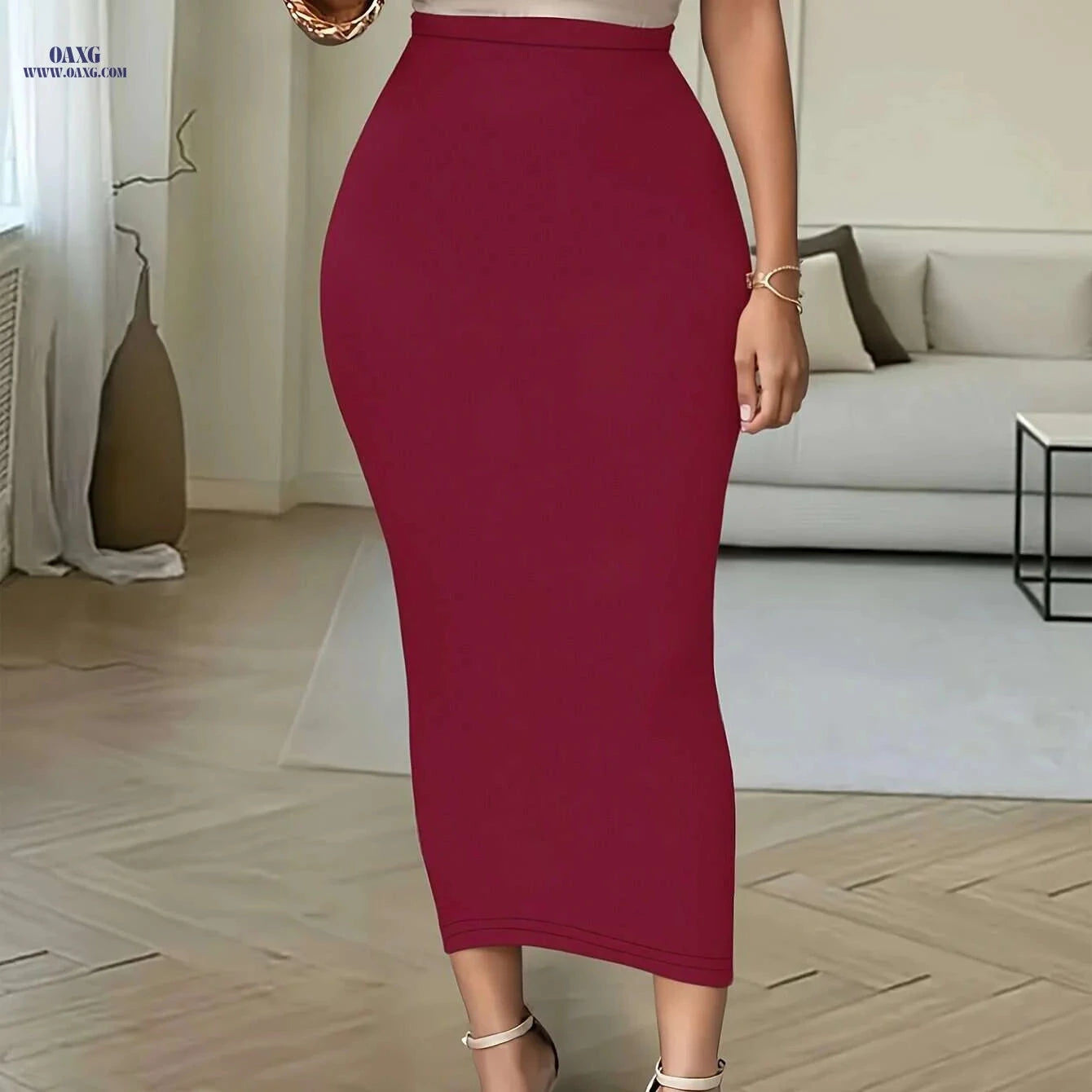Women's Elegant Mermaid Skirt - Slim-Fit All-Season Party Dress   OAXG Black / S