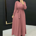 Women's Elegant Modest Maxi Dress - All-Season Traditional Islamic Attire   OAXG 