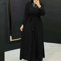 Women's Elegant Modest Maxi Dress - All-Season Traditional Islamic Attire   OAXG Peach / S