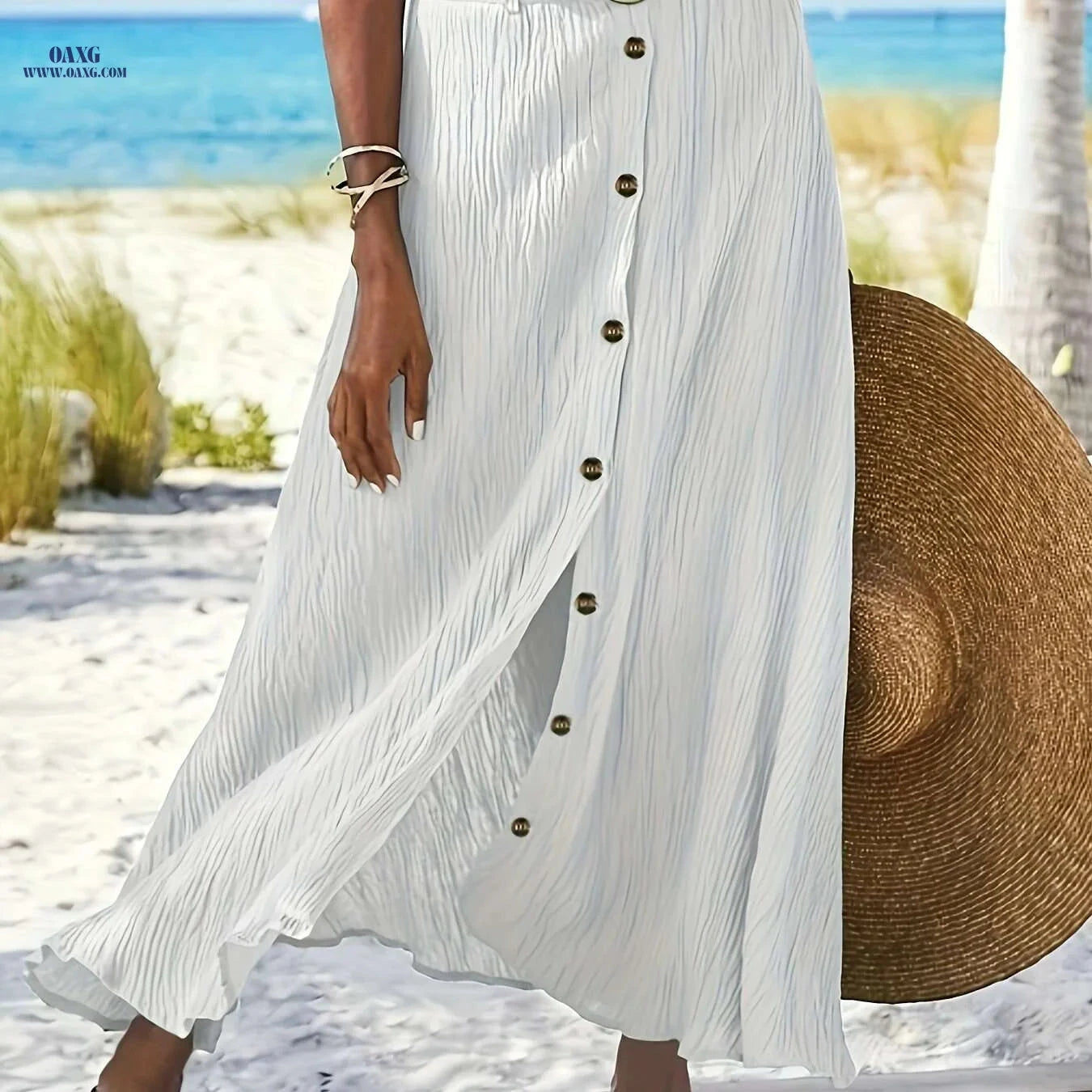 Women's Elegant Semi-Sheer Midi Skirt - Stretchy A-Line Style   OAXG 