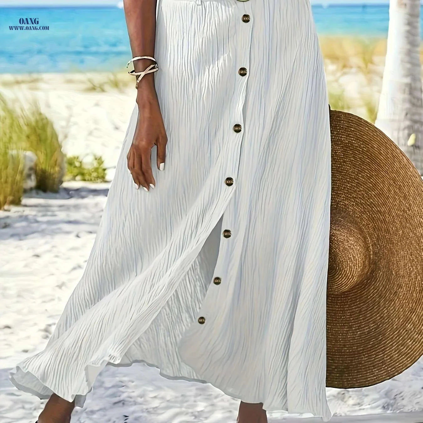 Women's Elegant Semi-Sheer Midi Skirt - Stretchy A-Line Style   OAXG 
