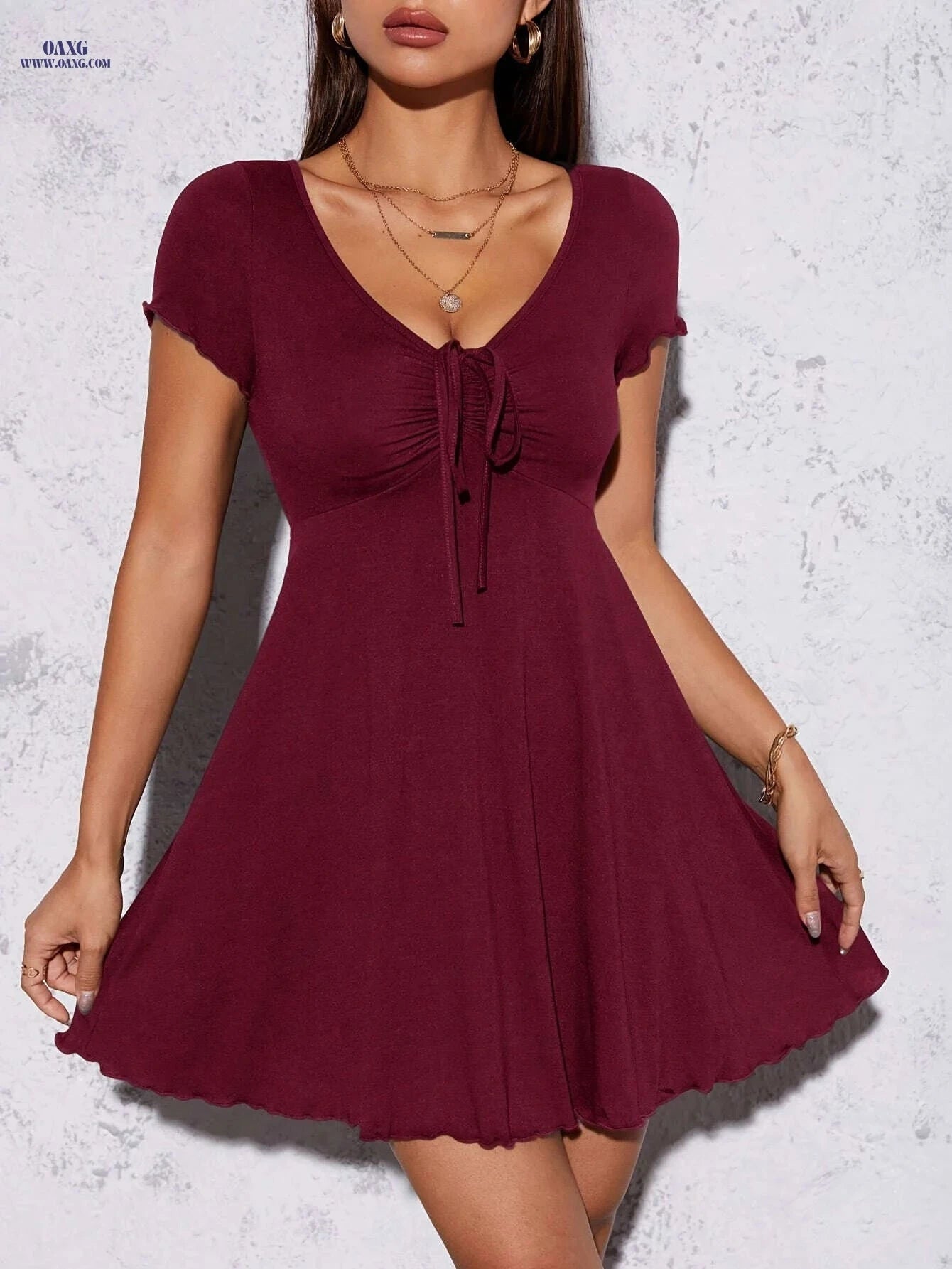 Women's Elegant Waist-Fitted Summer Dress - Perfect for Any Occasion   OAXG 
