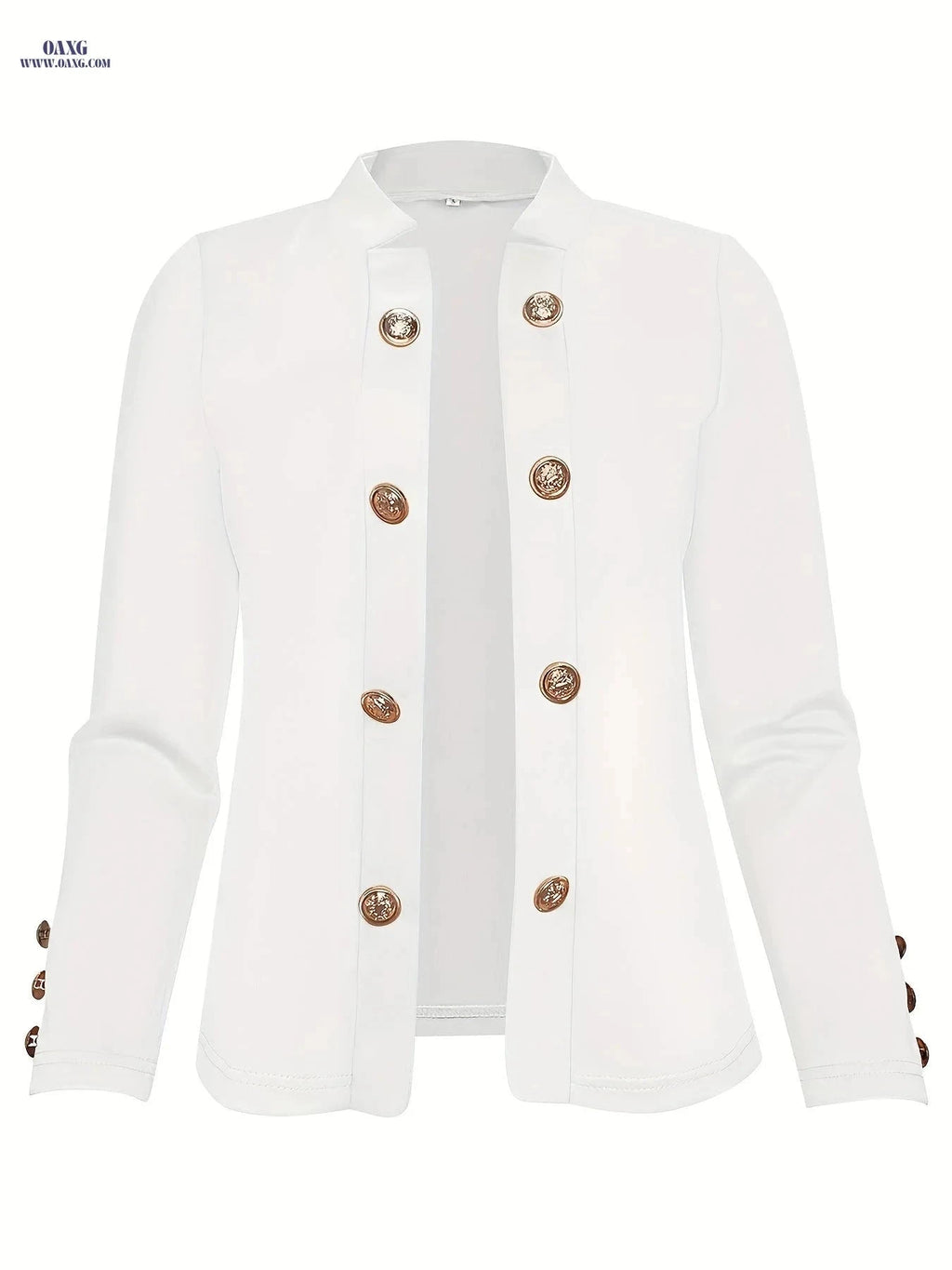 Women’s Elegant White Double-Breasted Blazer - Casual to Formal Wear   OAXG Red / S