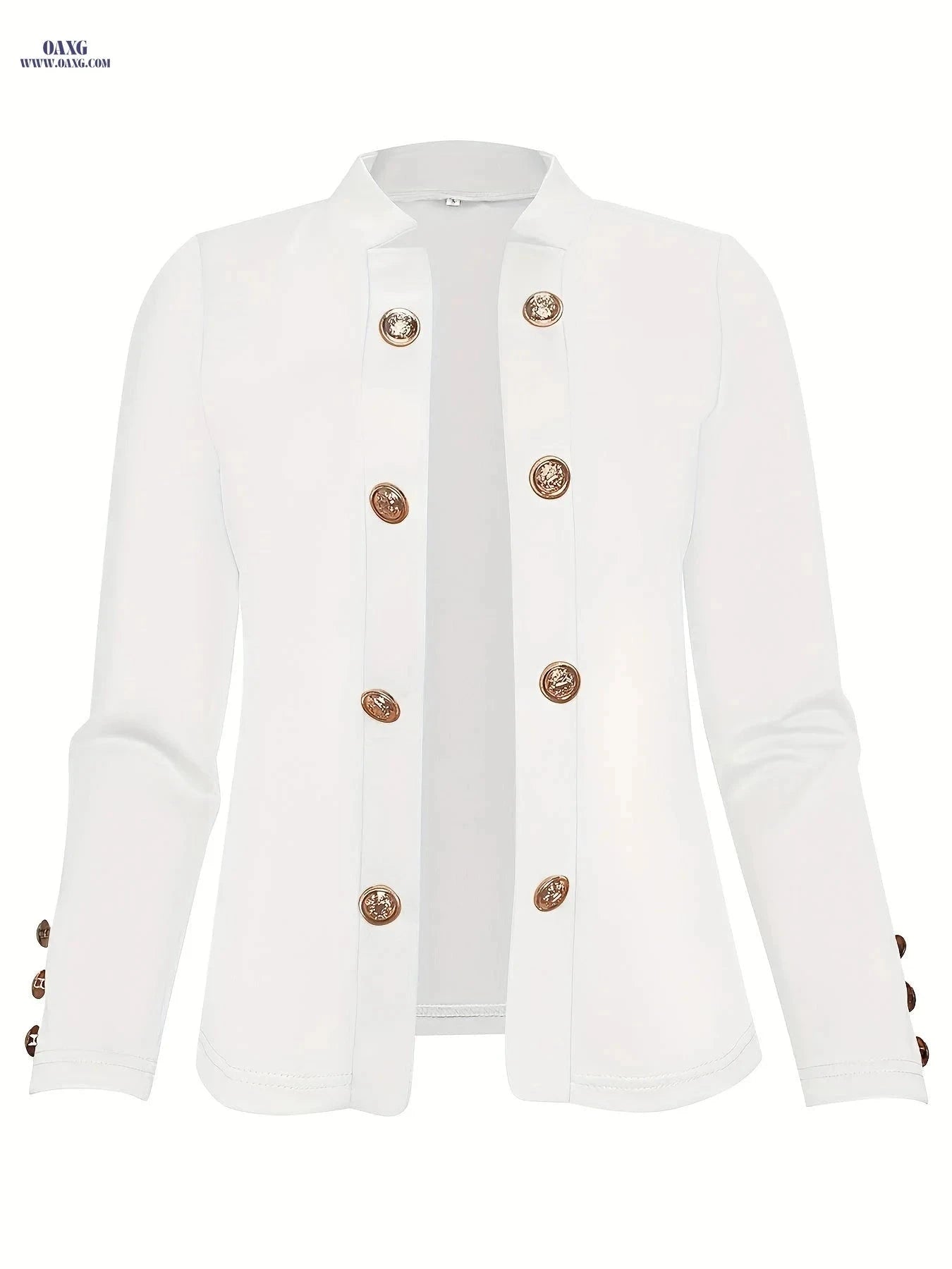 Women’s Elegant White Double-Breasted Blazer - Casual to Formal Wear   OAXG Red / S