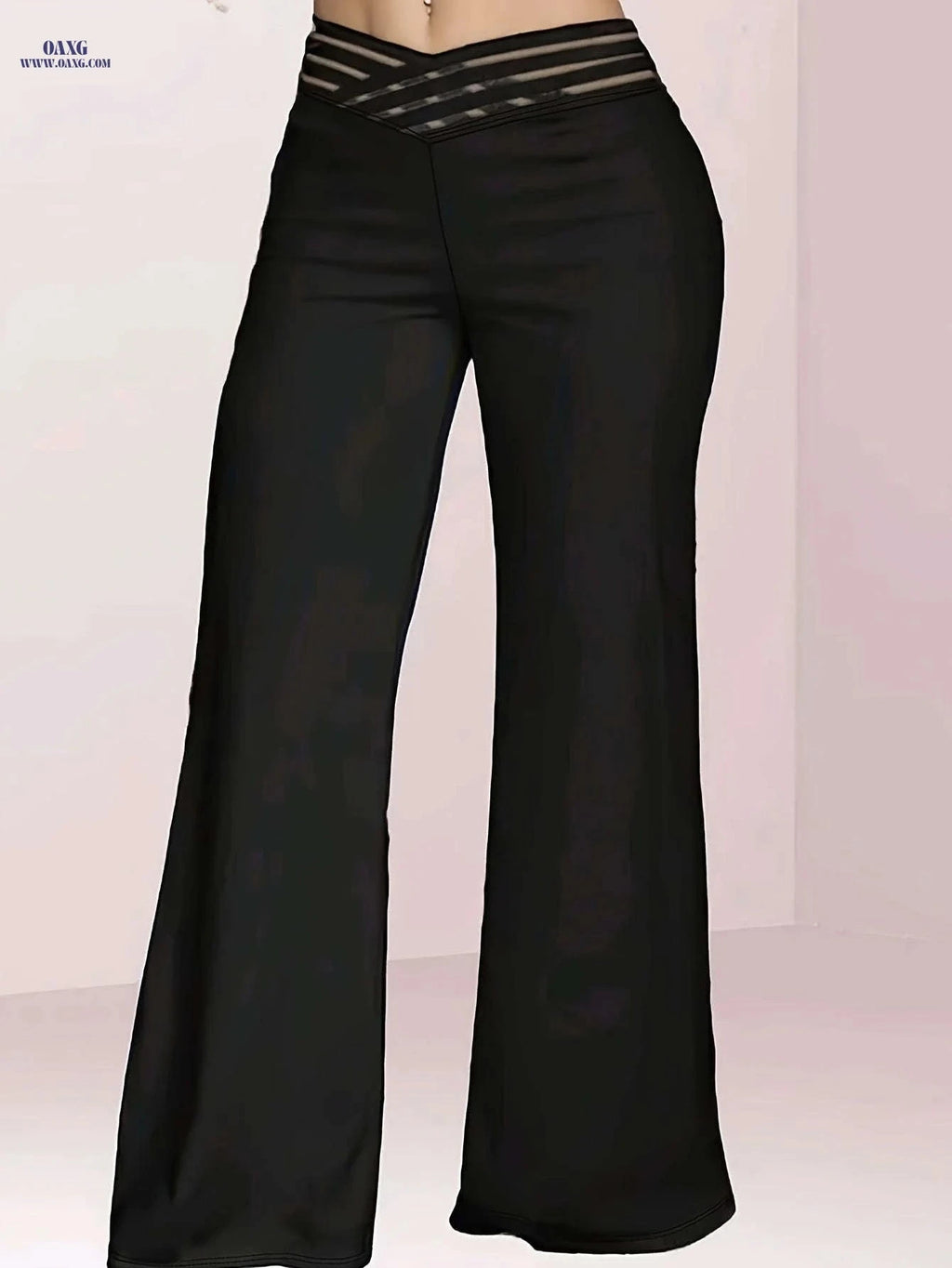 Women's Elegant Wide-Leg Pants - All-Season Solid Color Design   OAXG 