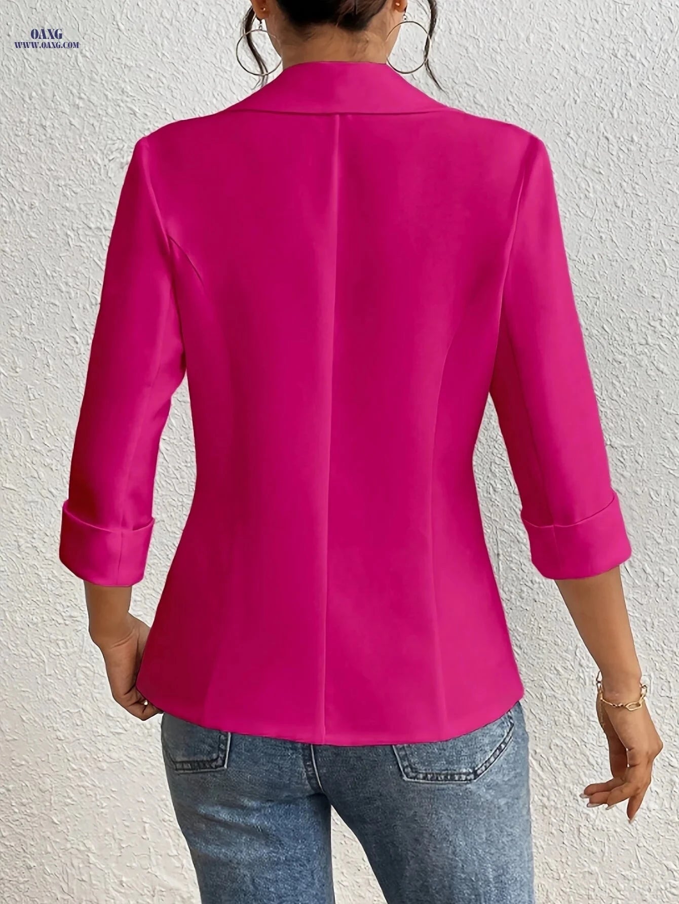 Women's Fashion Commuter Blazer - Stylish Three-Quarter Sleeve Jacket   OAXG 