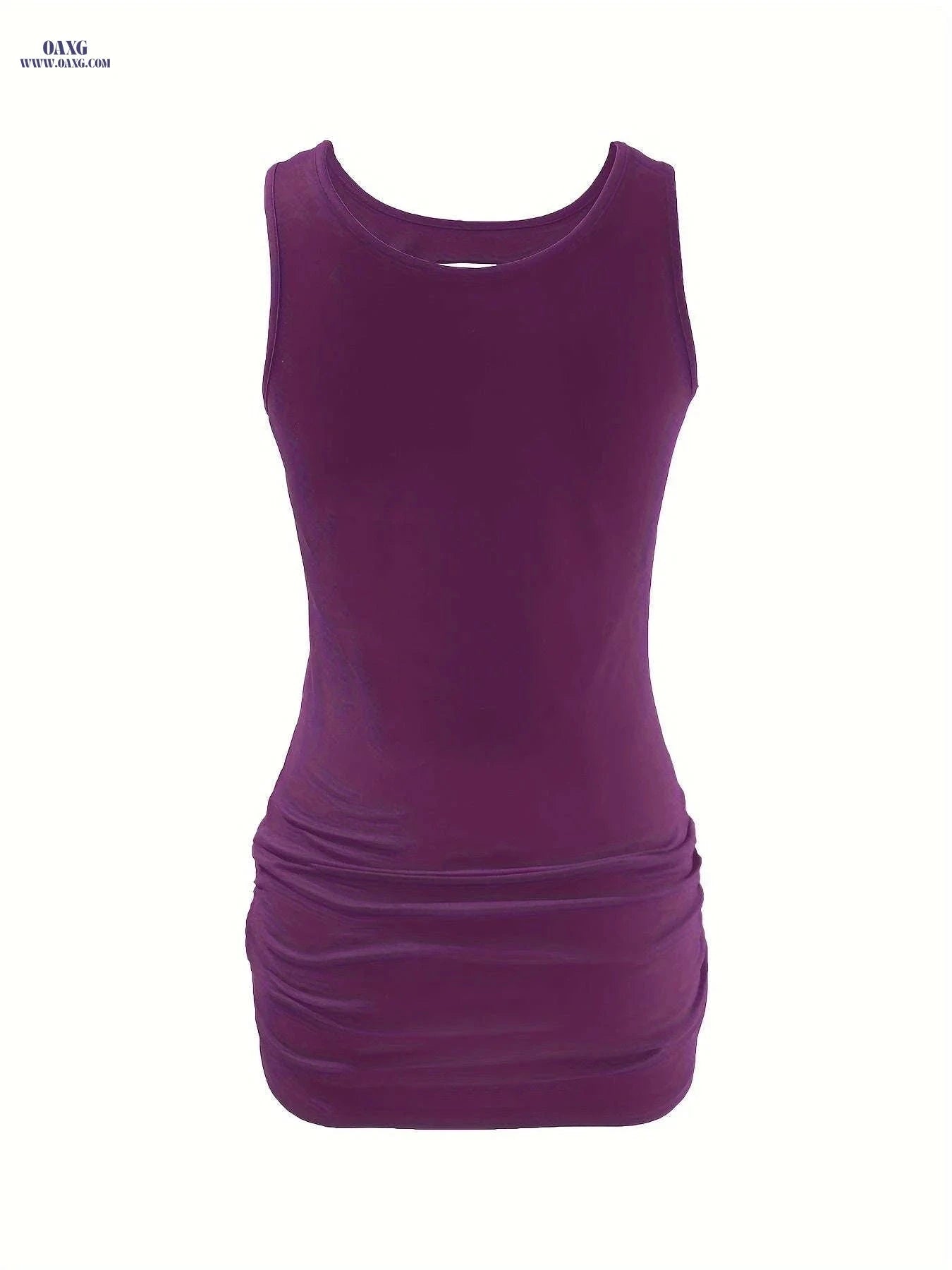 Women's Fashion Ripped Tank Top - Casual Polyester Crew Neck   OAXG Black / S