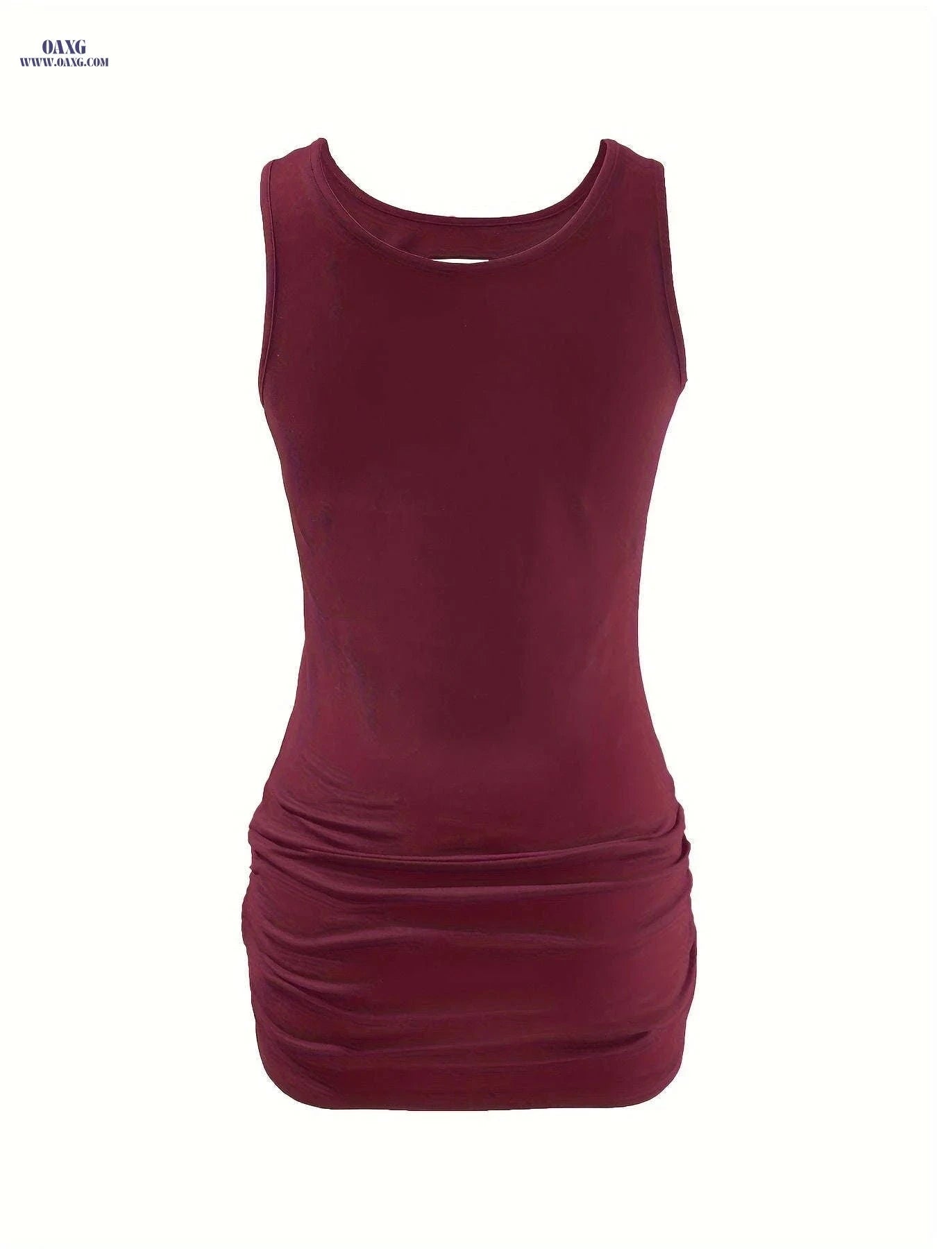 Women's Fashion Ripped Tank Top - Casual Polyester Crew Neck   OAXG 