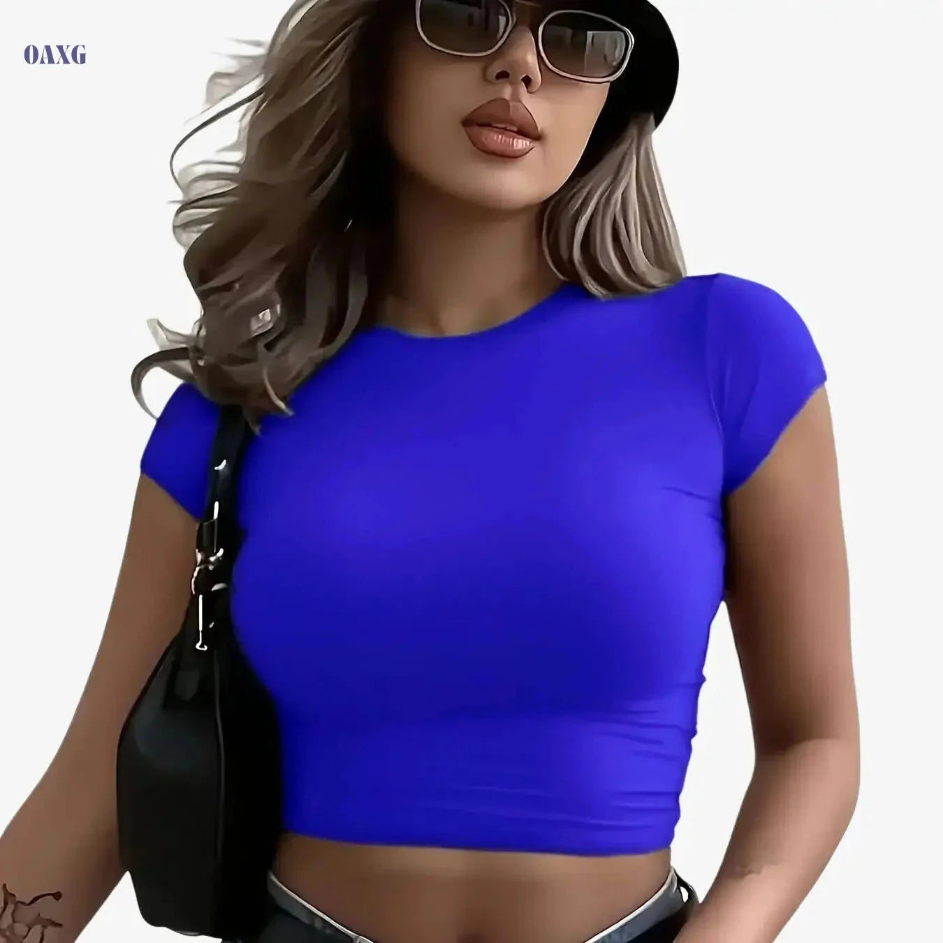 Women's Fitted Elastic T-Shirt - Comfortable Casual Top for Any Occasion   OAXG White / S