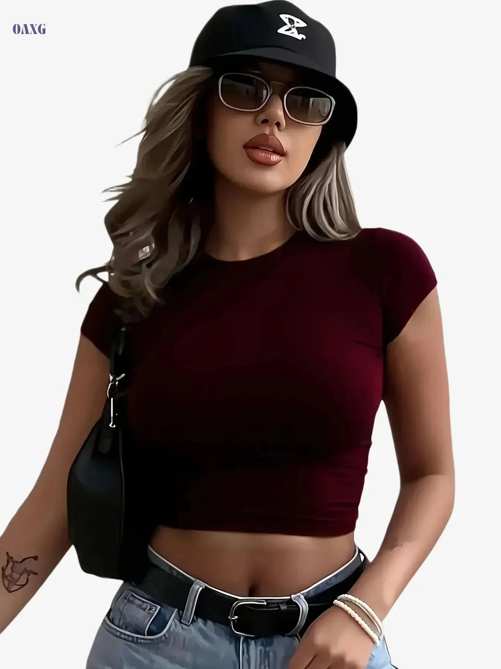 Women's Fitted Elastic T-Shirt - Comfortable Casual Top for Any Occasion   OAXG White / S