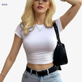 Women's Fitted Elastic T-Shirt - Comfortable Casual Top for Any Occasion   OAXG White / S