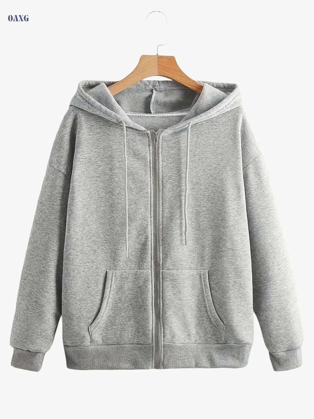 Women's Fleece-Lined Hooded Jacket - Warm Casual Coat with Pockets   OAXG White / S