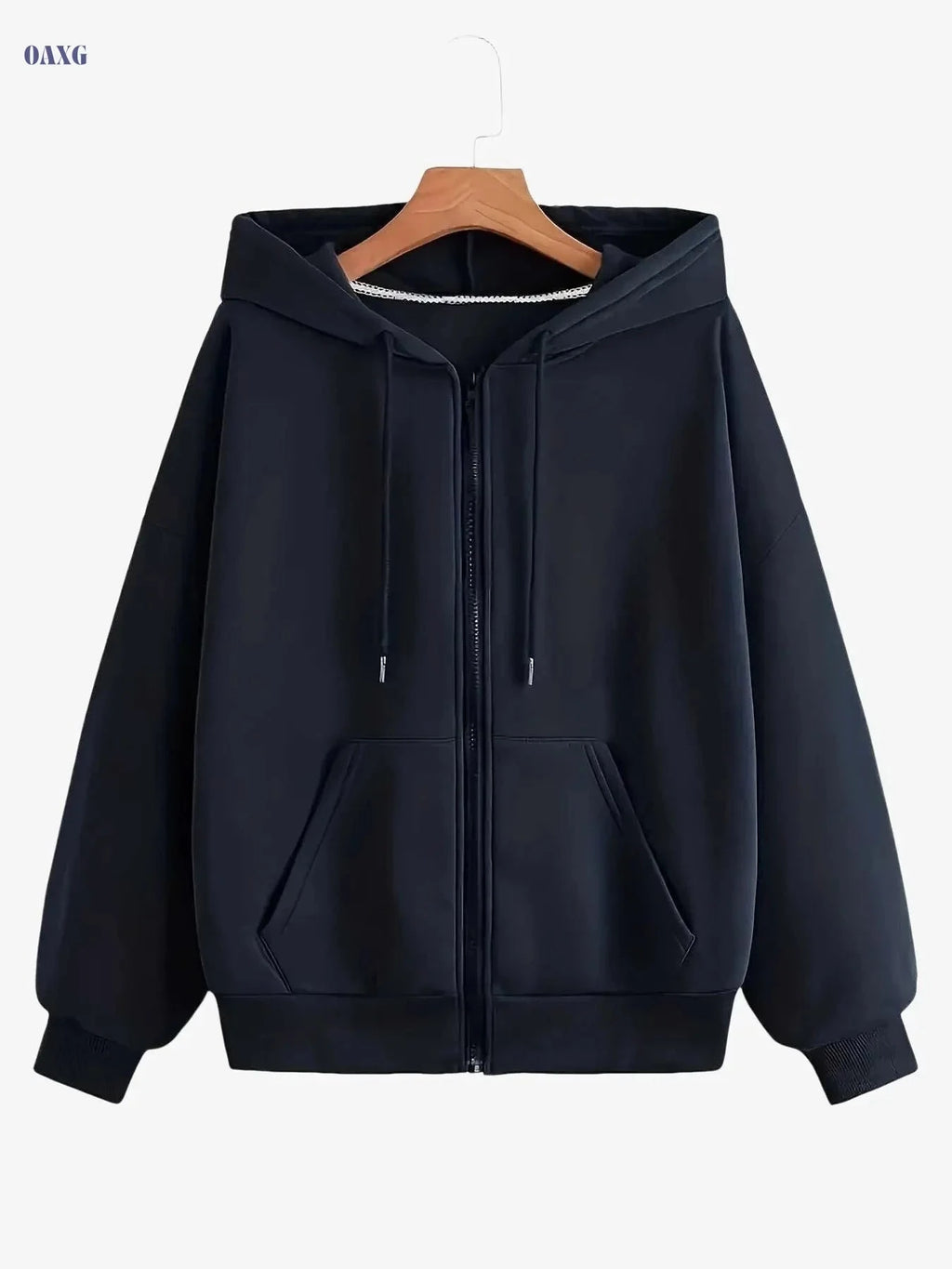 Women's Fleece-Lined Hooded Jacket - Warm Casual Coat with Pockets   OAXG White / S