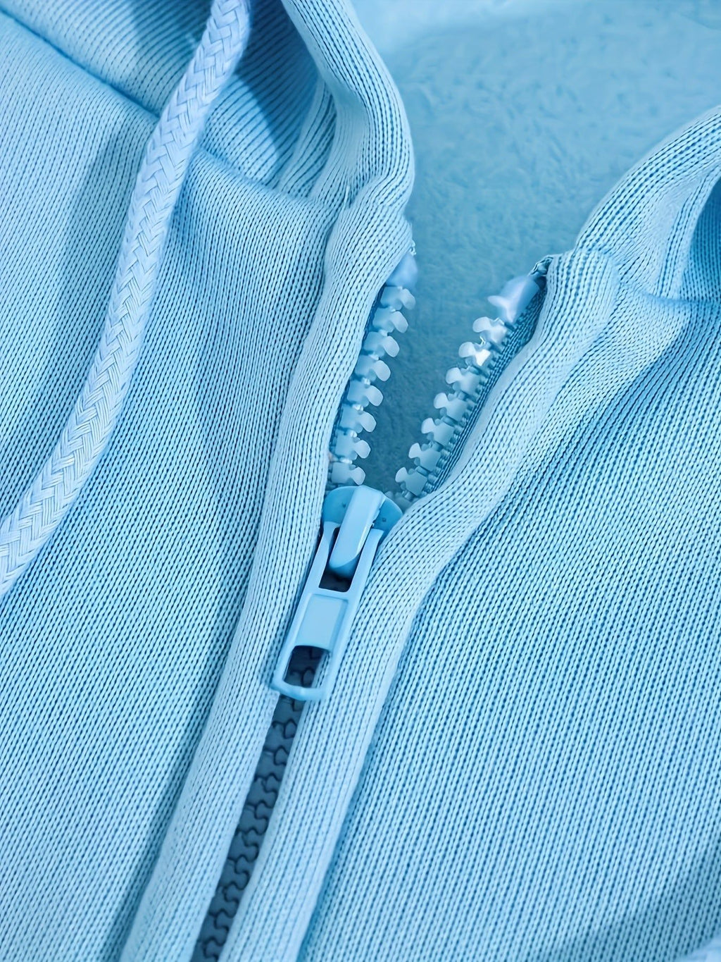 Women's Fleece-Lined Hoodie - Casual Zip Up Sweatshirt for Fall   OAXG Sky Blue / S