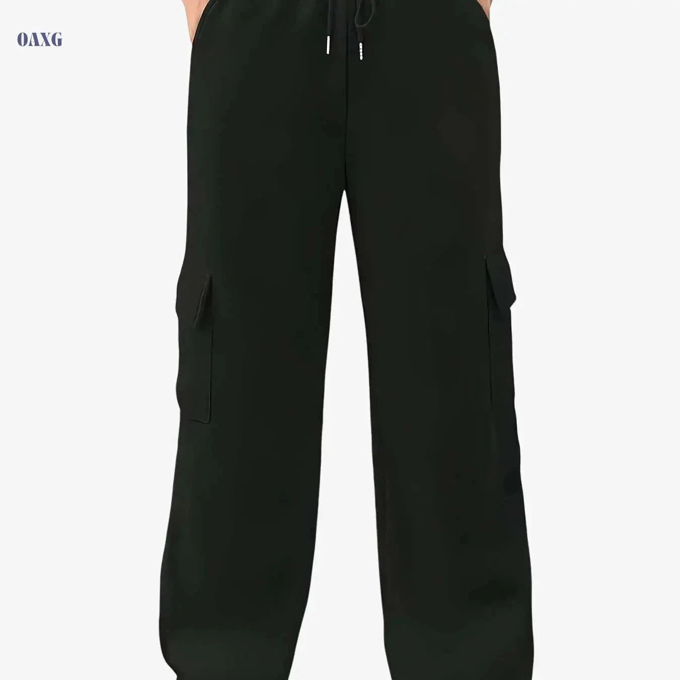 Women's Fleece-Lined Jogger Pants - Loose Fit, Multiple Pockets   OAXG Grey / S