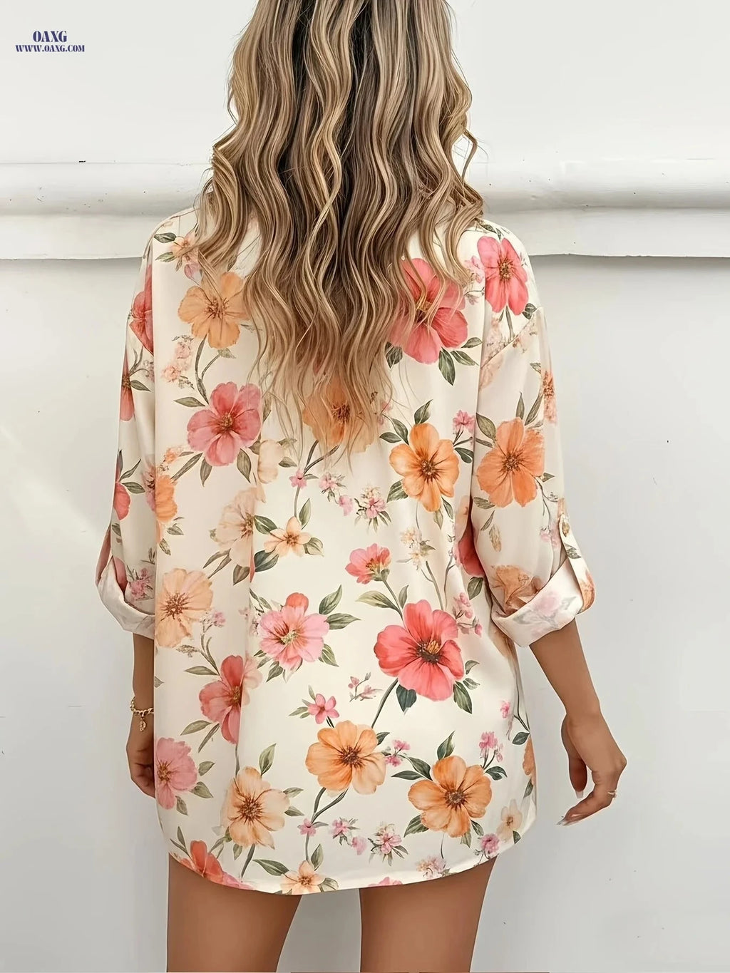 Women's Floral Print 3pcs Set - Casual Cardigan & Tube Top   OAXG 
