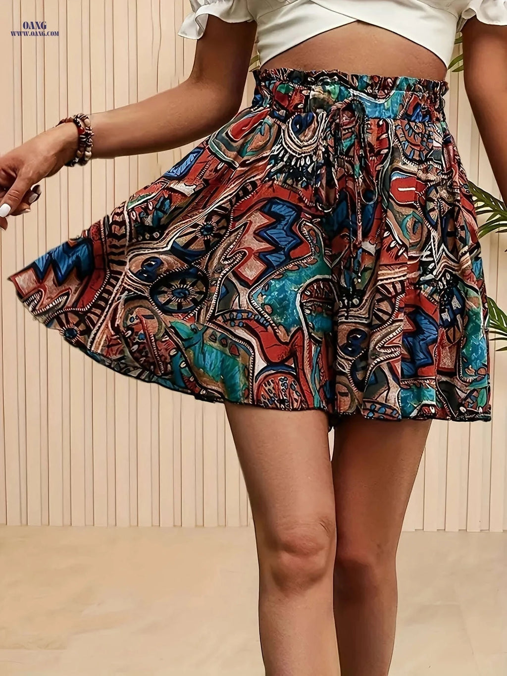 Women's Floral Print Bohemian Skirt - Elegant Loose Fit for Spring   OAXG 