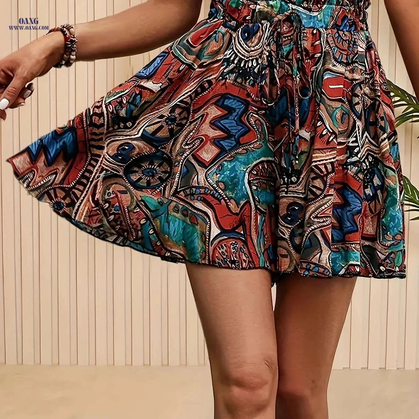 Women's Floral Print Bohemian Skirt - Elegant Loose Fit for Spring   OAXG 