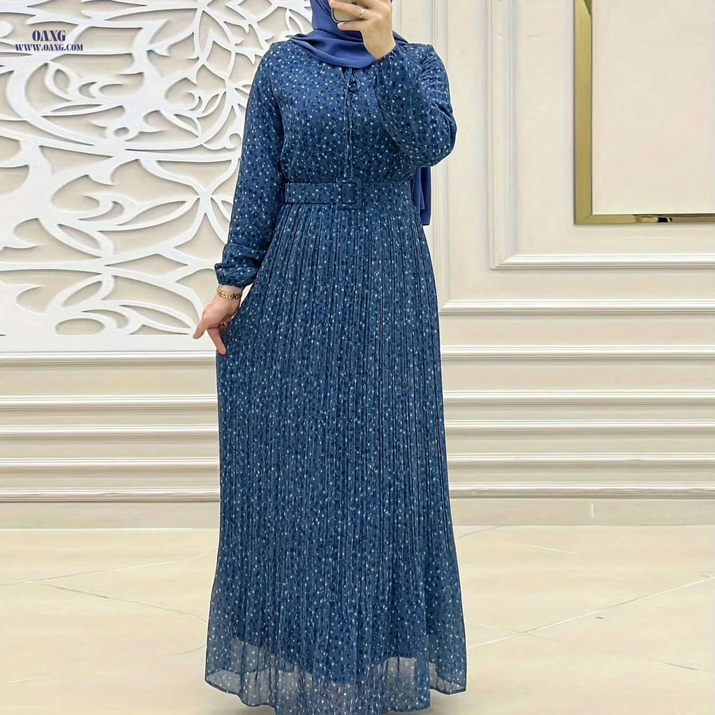 Women's Floral Print Chiffon Dress - Elegant and Comfortable Style   OAXG 
