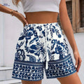 Women's Floral Print Shorts - Stylish Drawstring Waist for Summer   OAXG 
