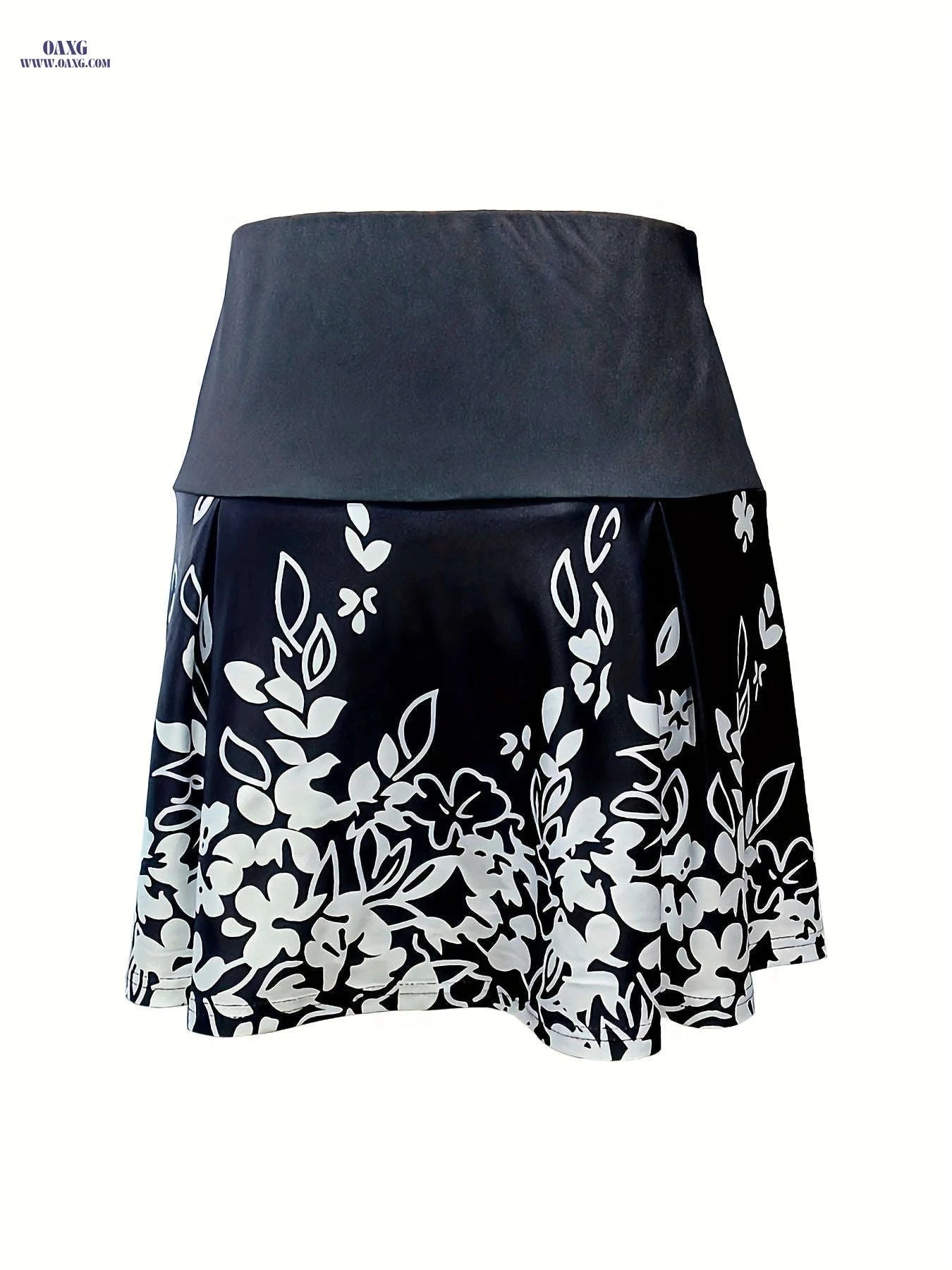 Women's Floral Print Skirt - Spring/Summer Style, Elastic Fabric   OAXG 