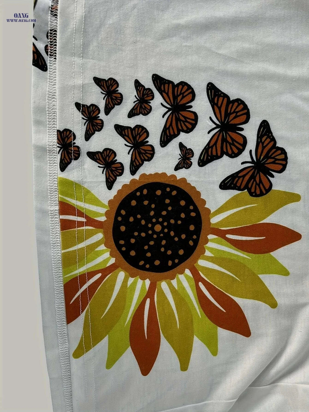 Women's Floral Sunflower Print Sleeveless Dress - Perfect for Vacation   OAXG White / S