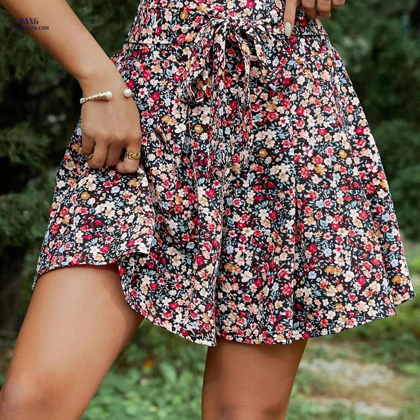 Women's French-Style High-Waisted Wide-Leg Shorts - Summer Casual   OAXG 