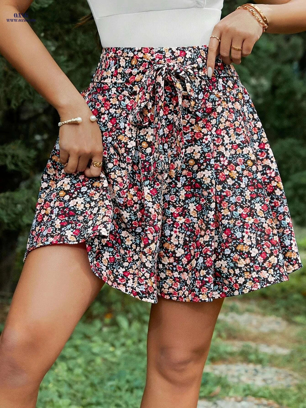 Women's French-Style High-Waisted Wide-Leg Shorts - Summer Casual   OAXG 
