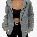 Women's Full-Zip Hooded Jacket - Bright Orange Casual Outerwear   OAXG 