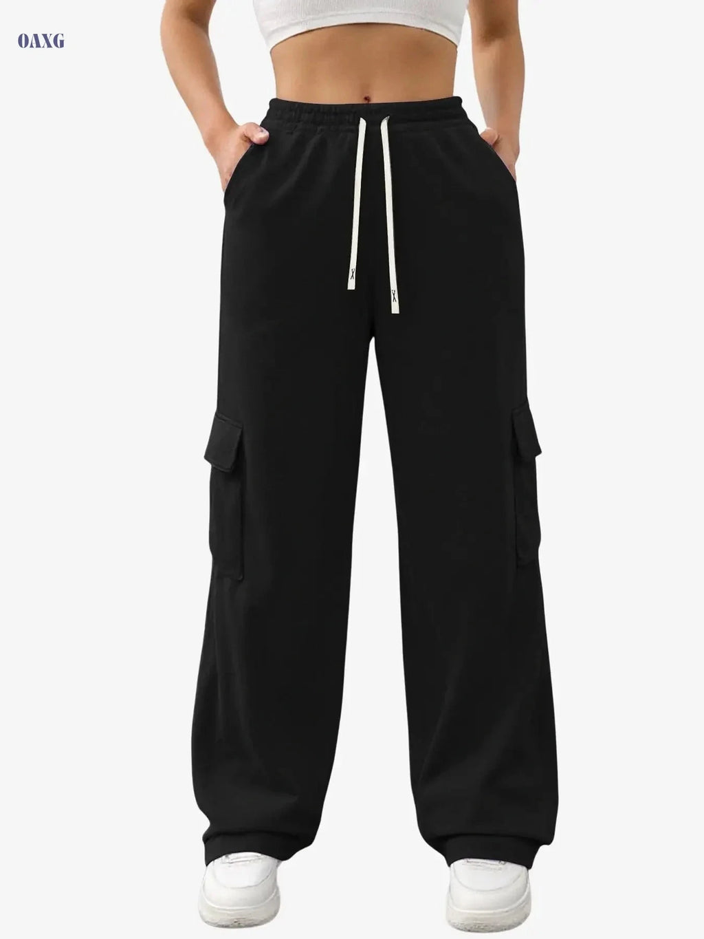 Women's Geometric Loose-Fit Straight-Leg Pants - Fashionable Comfort   OAXG 