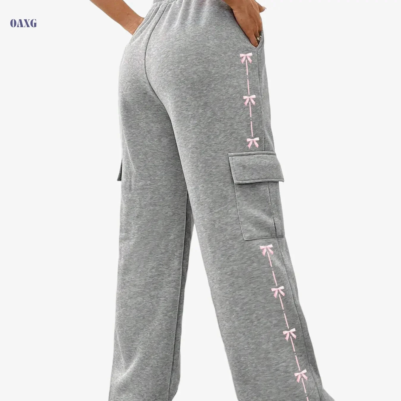 Women's Geometric Loose-Fit Straight-Leg Pants - Fashionable Comfort   OAXG 