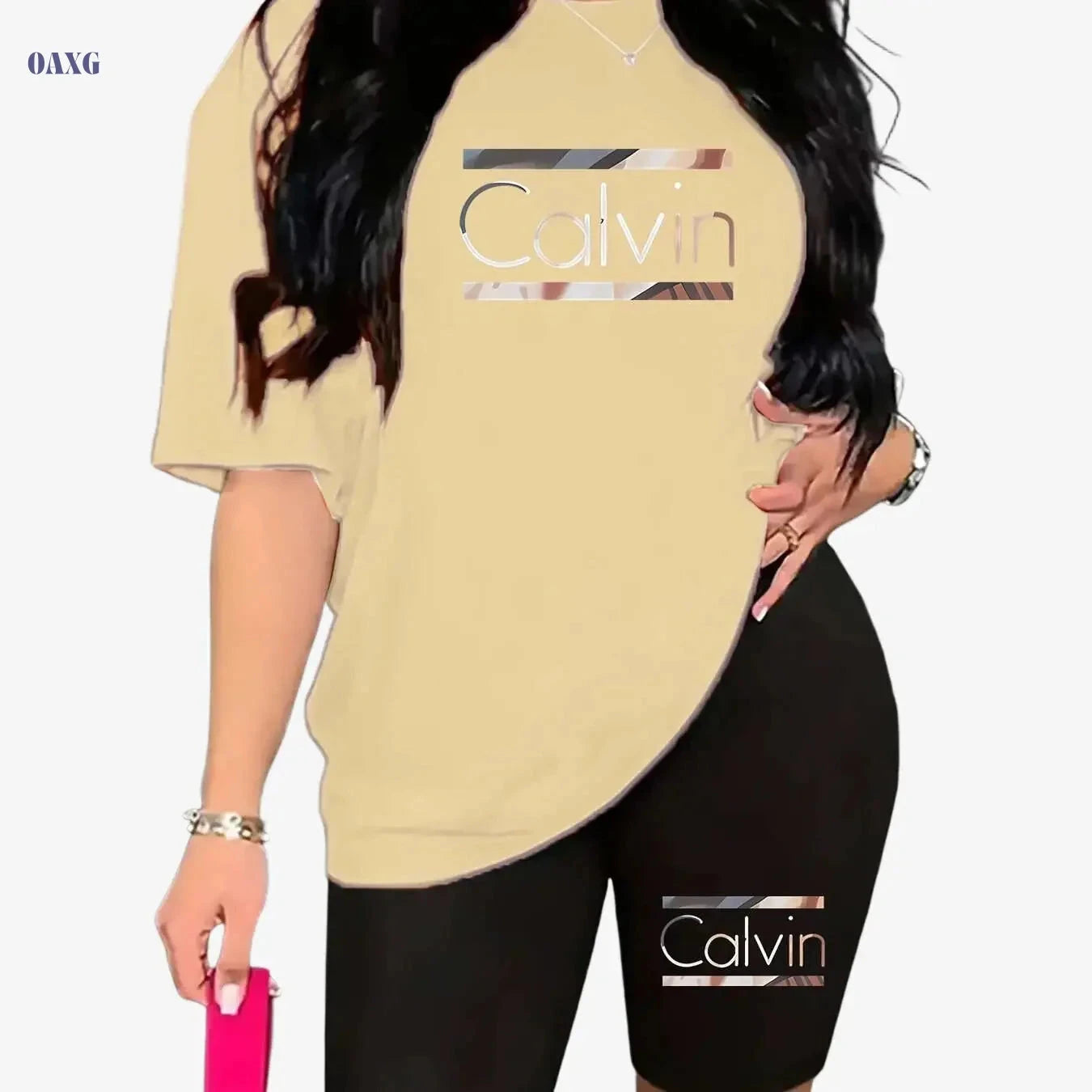 Women's Gradient Stripe Letter Print Sports Set - Casual Comfort Outfit   OAXG 
