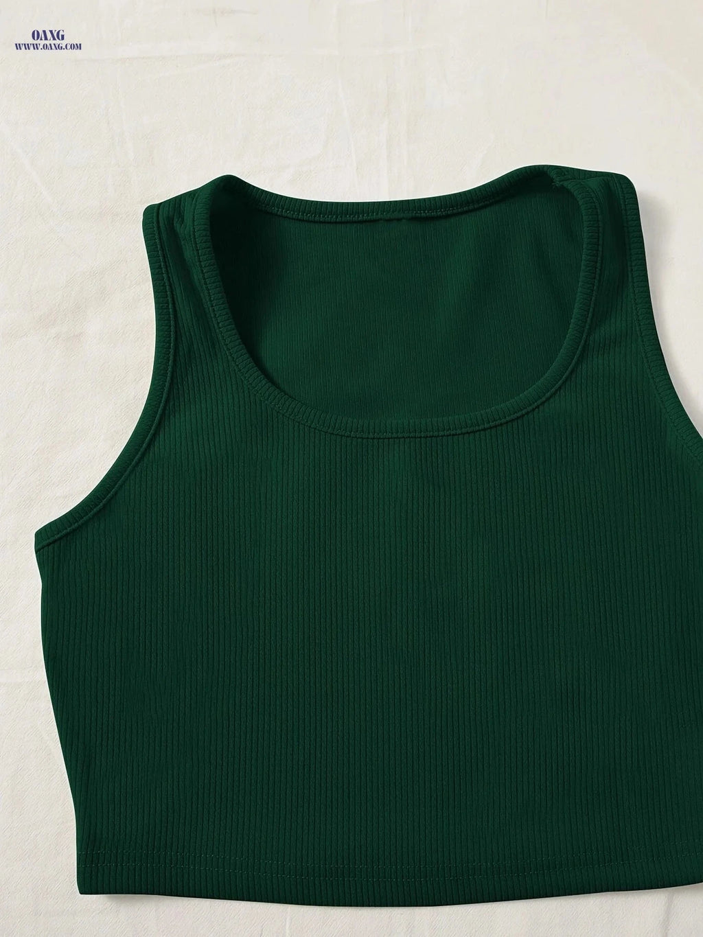 Women's Green Sleeveless Tank Top & Shorts Set - Casual All-Season Wear   OAXG 