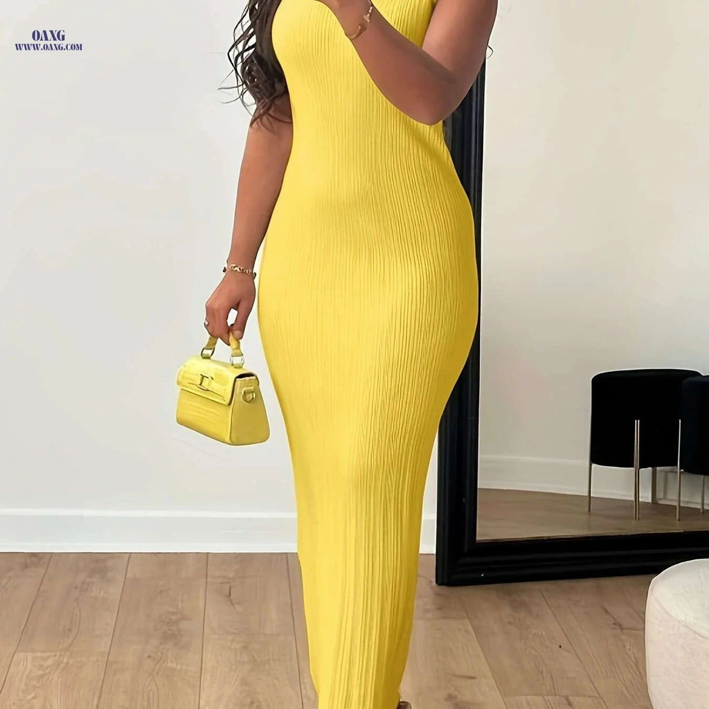 Women's High Elasticity Sleeveless Dress - Casual Pencil for Summer   OAXG 