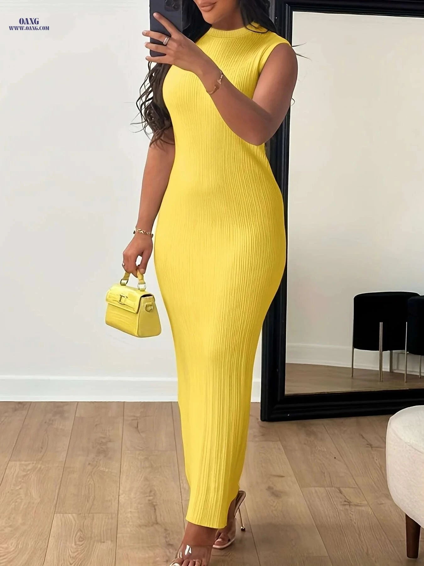 Women's High Elasticity Sleeveless Dress - Casual Pencil for Summer   OAXG 