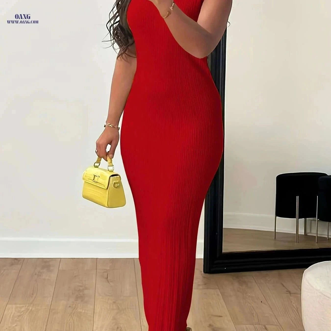 Women's High Elasticity Sleeveless Dress - Casual Pencil for Summer   OAXG Golden / XS