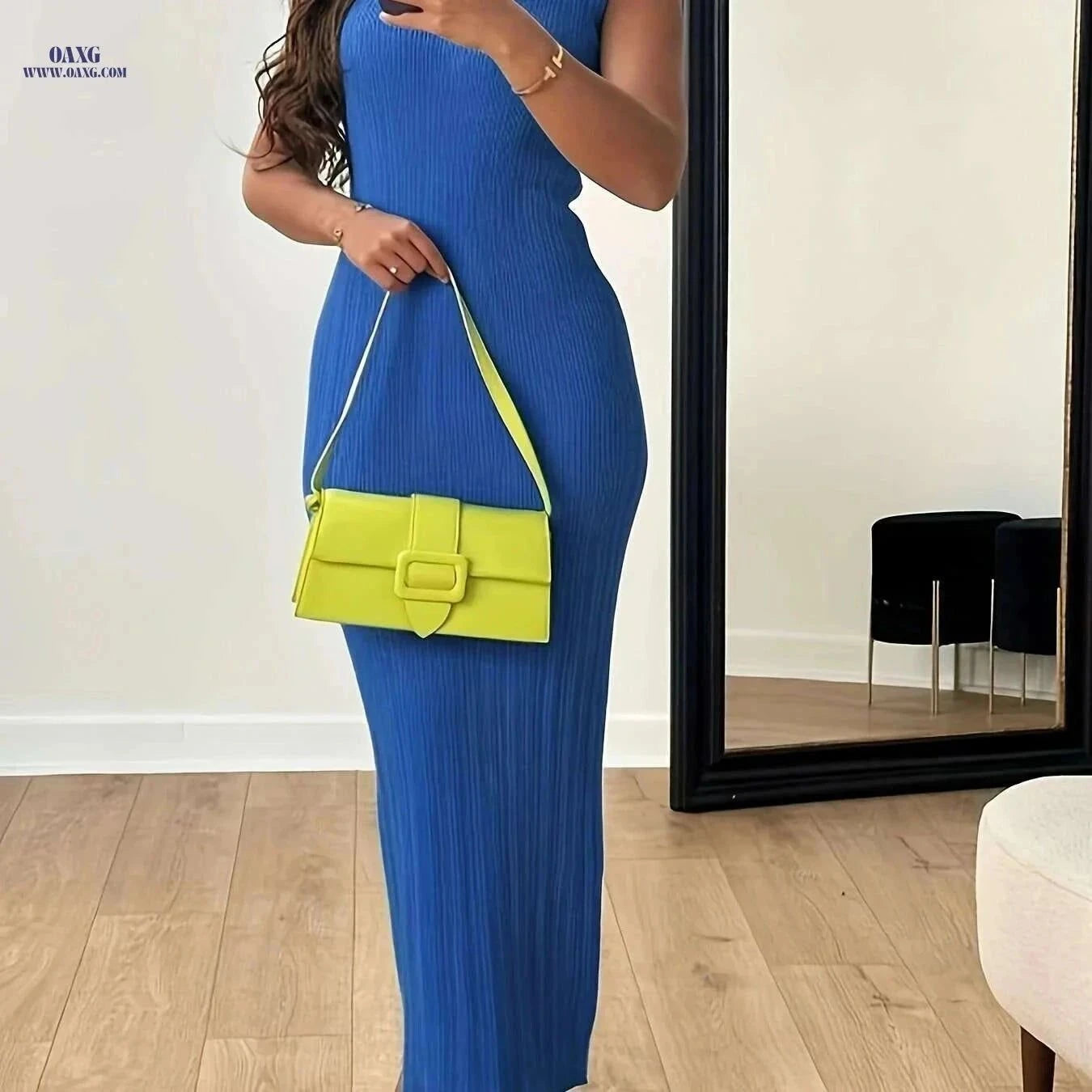 Women's High Elasticity Sleeveless Dress - Casual Pencil for Summer   OAXG Golden / XS