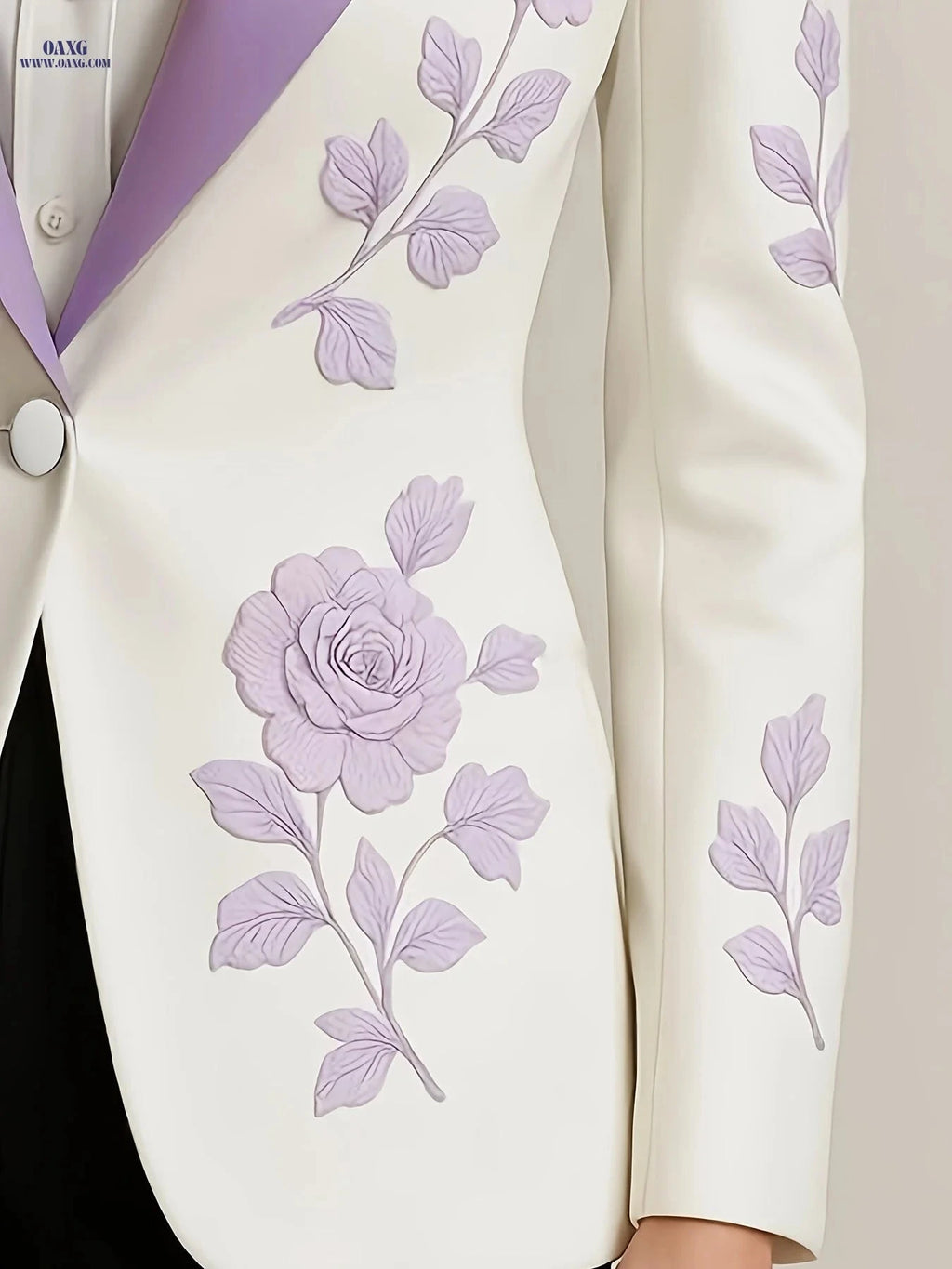 Women's High-End Satin Blazer - Elegant Single-Button Design   OAXG White / S