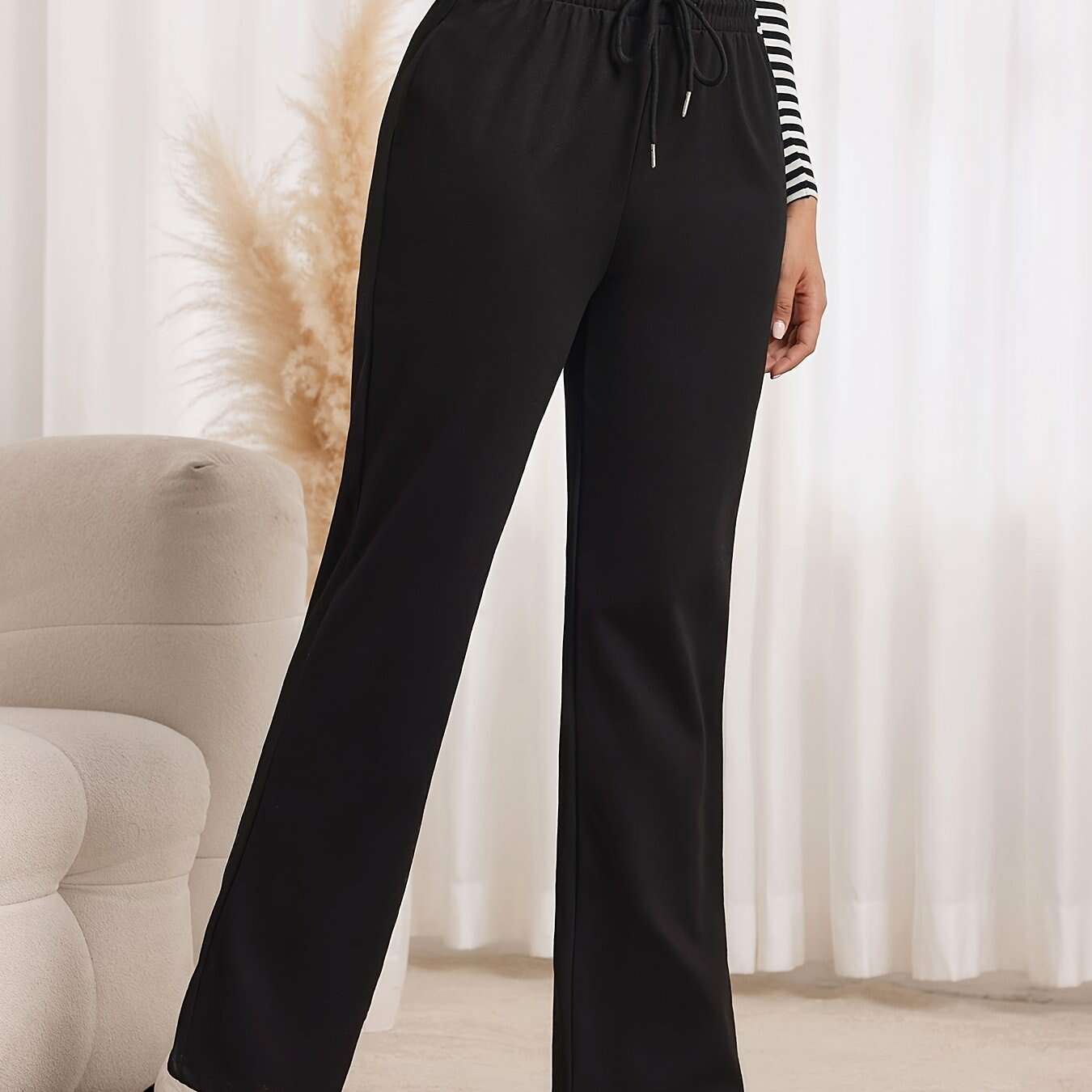 Women's High-Quality Joggers - Drawstring Elastic Waist, Loose Fit   OAXG grey / S