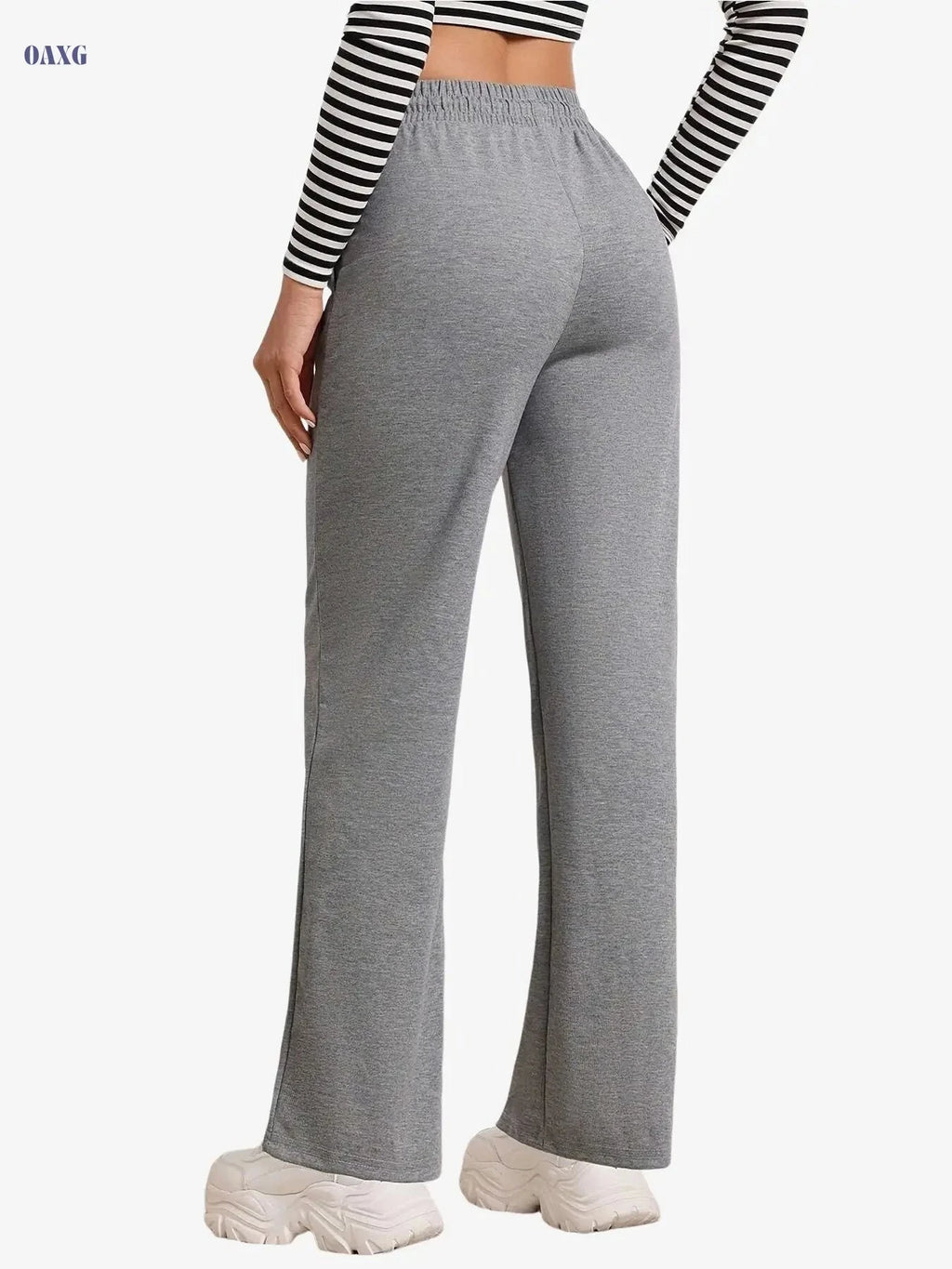 Women's High-Quality Joggers - Loose Fit Straight-Leg Sweatpants   OAXG Black / S