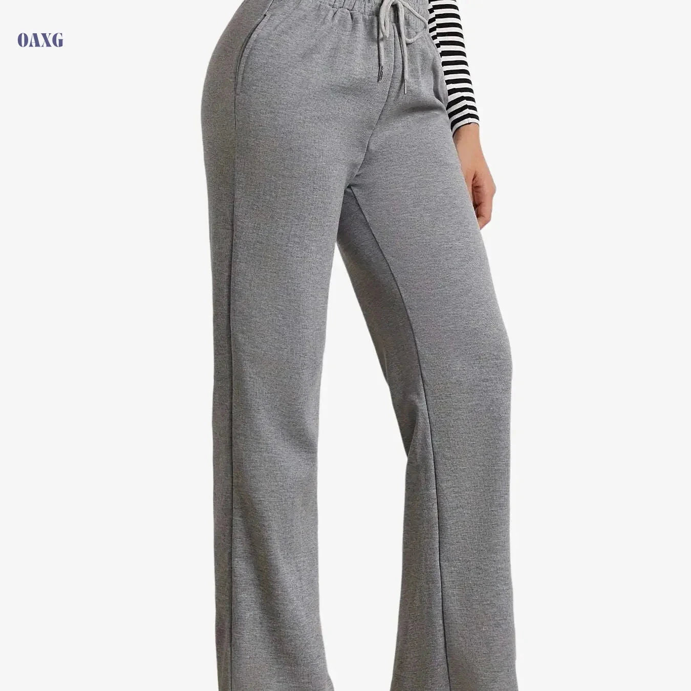 Women's High-Quality Joggers - Loose Fit Straight-Leg Sweatpants   OAXG Black / S