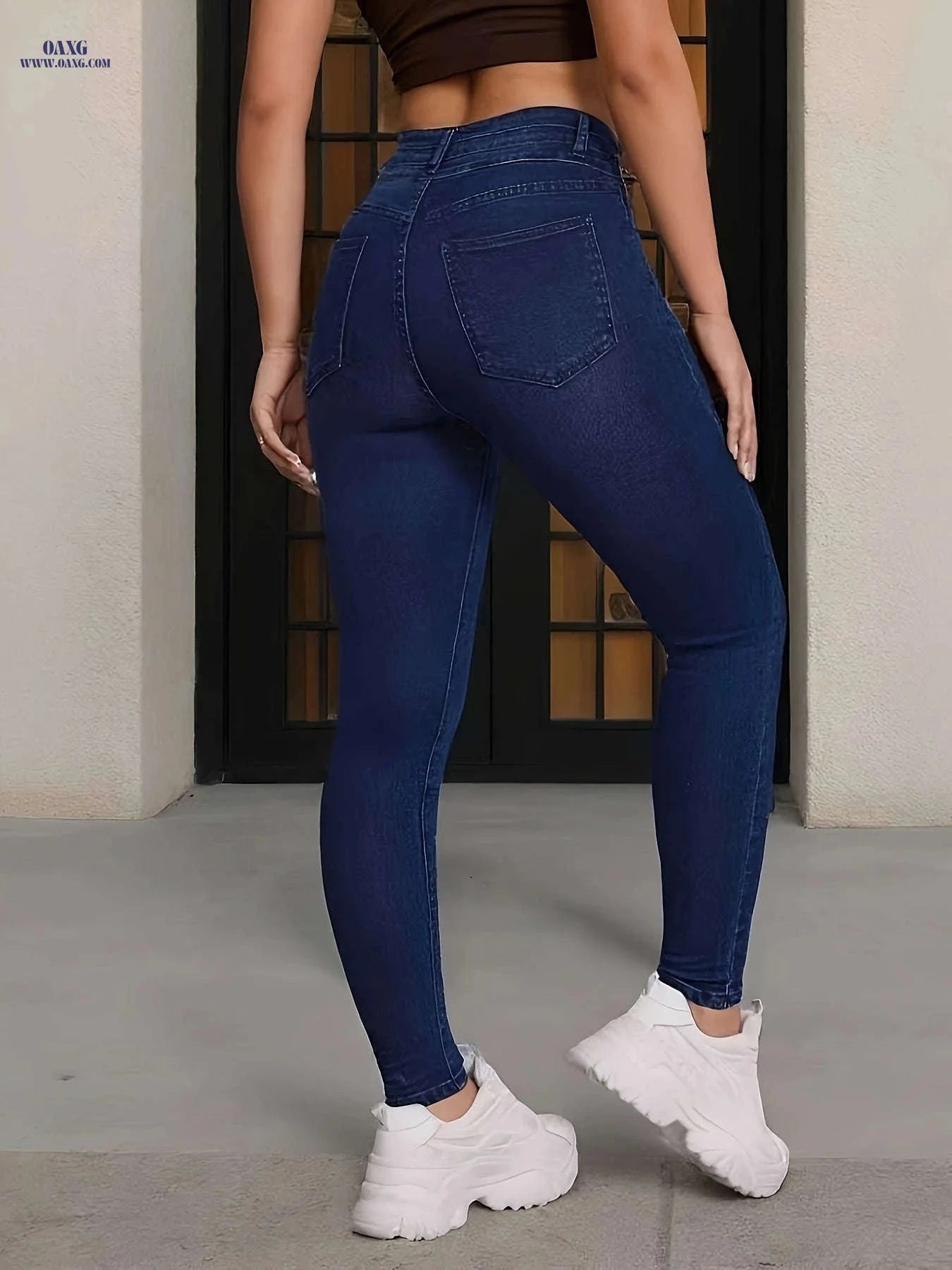 Women's High Stretch Skinny Jeans - All-Season Denim Fashion   OAXG 