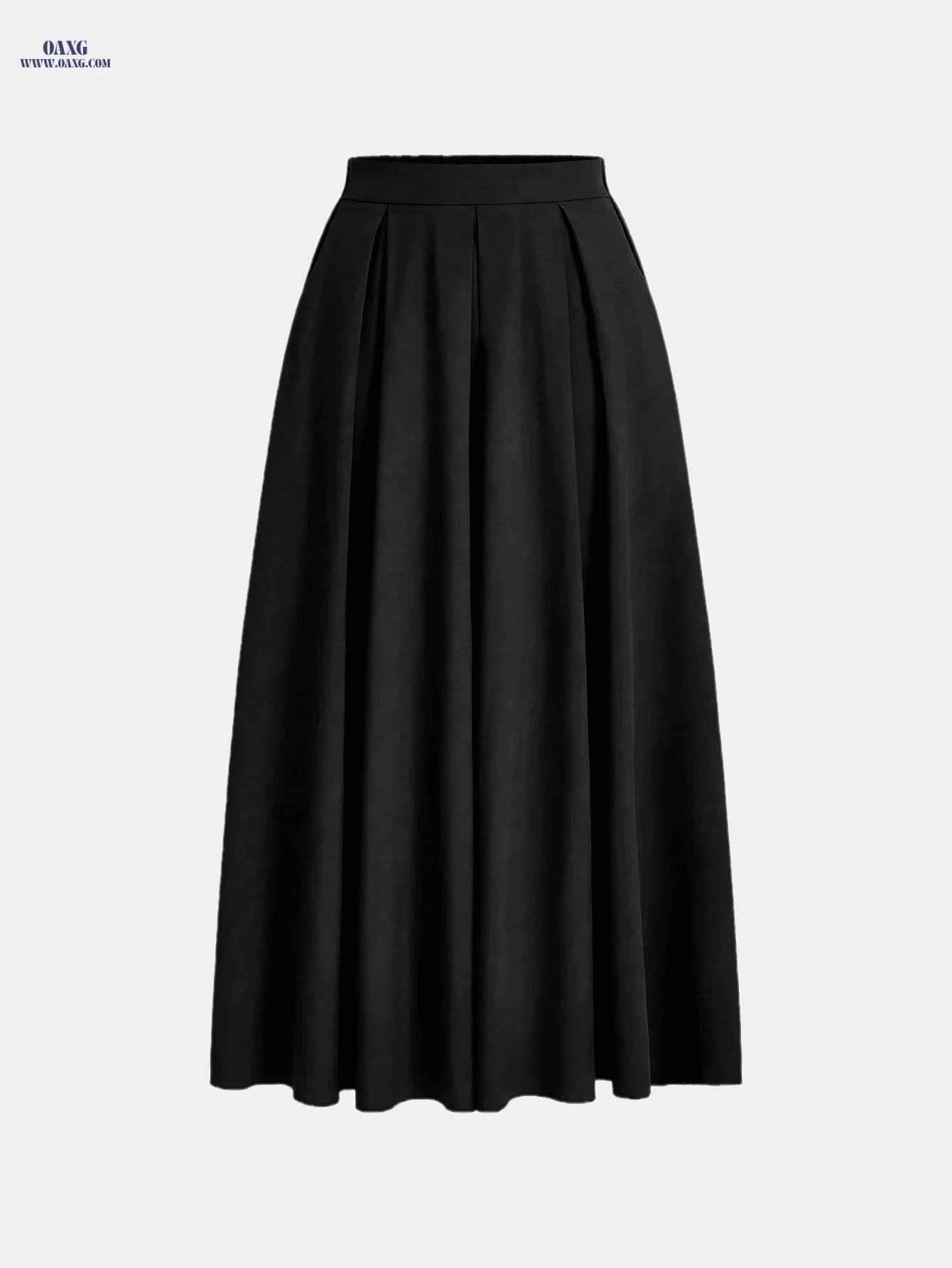 Women's High-Waist A-Line Skirt - Solid Color Flowy Design   OAXG 