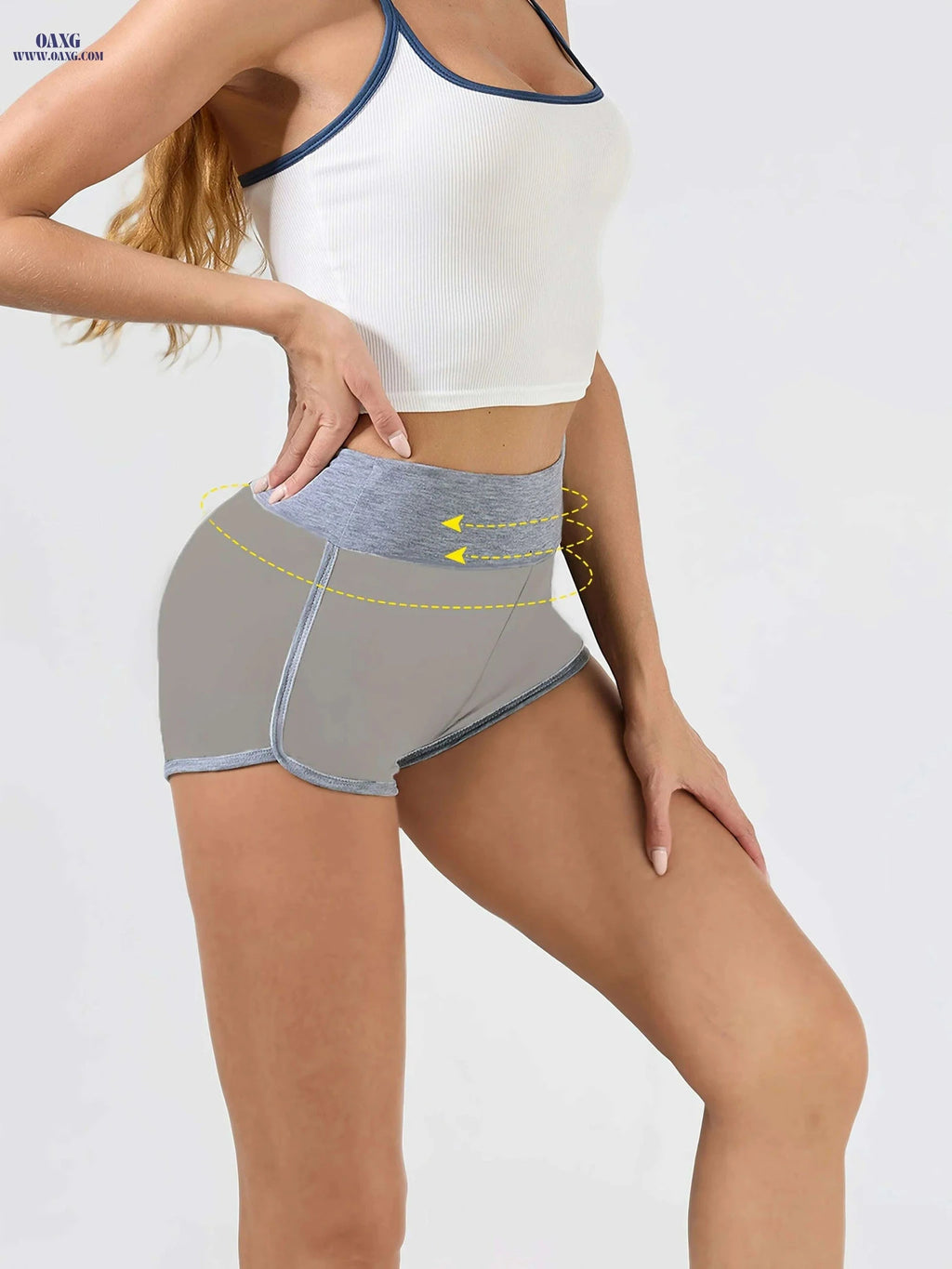 Women’s High-Waist Butt-Lifting Shorts - Breathable Mesh, Slim Fit   OAXG 