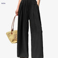 Women's High Waist Sports Culottes - Drawstring Wide-Leg Pants   OAXG 